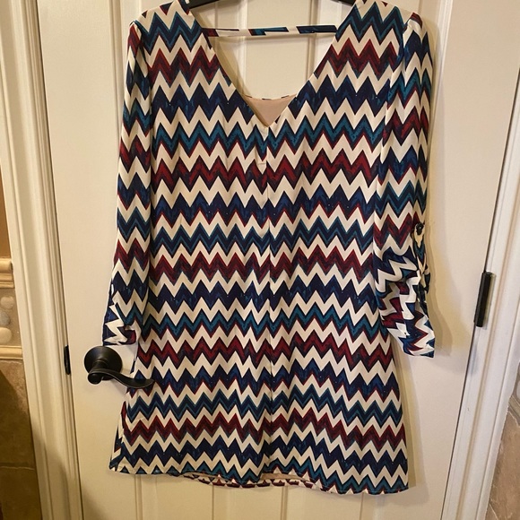 Double Lined Business Casual Striped Dress - Picture 4 of 6